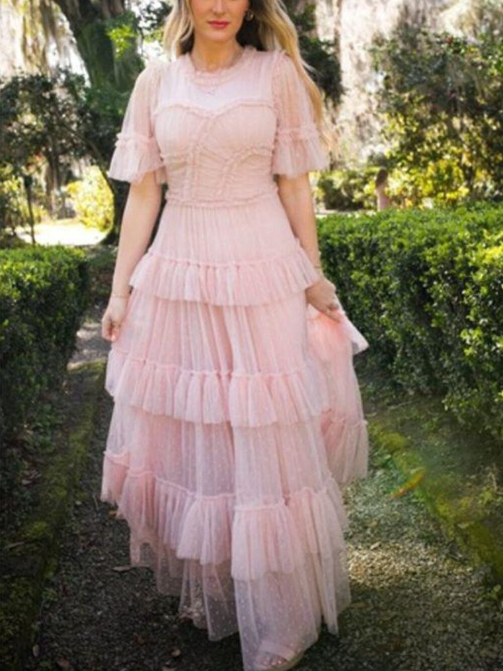 LONG SLEEVE IVY CITY GOWN IN BLUSH